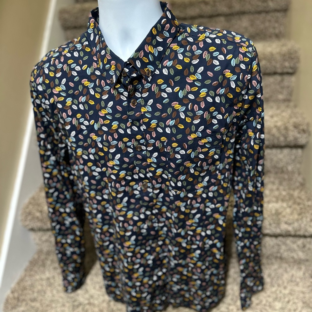 Like new *Paisley & Gray* slim fit men’s l/s button up casual shirt - XL - wow!